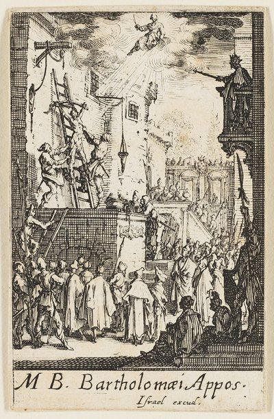 Martírio de São Bartolomeu, lâmina nove de Os martírios dos Apóstolos de Jacques Callot