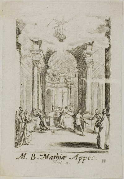 Martírio de São Matias, placa onze de Os Martírios dos Apóstolos de Jacques Callot