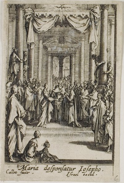 Maria casa-se com José, de A vida da Virgem de Jacques Callot