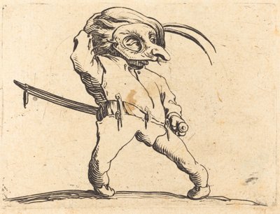 Homem mascarado com pés torcidos de Jacques Callot