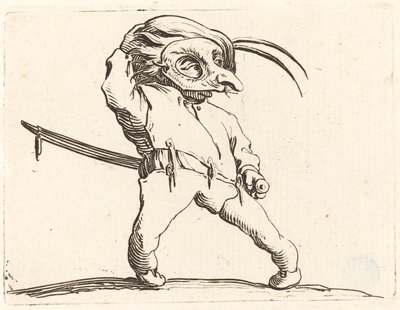 Homem mascarado com pés torcidos de Jacques Callot