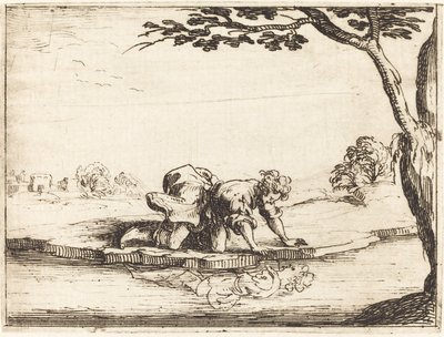 Narciso olhando na água de Jacques Callot