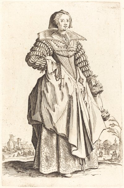 Mulher nobre com gola grande de Jacques Callot