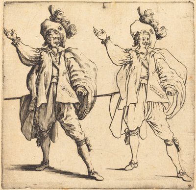 Oficial com Pluma Grande, Vista Frontal de Jacques Callot