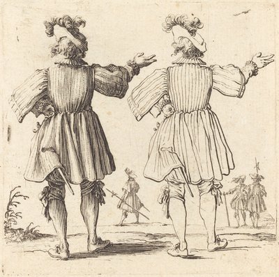 Oficial com pluma, visto de trás de Jacques Callot