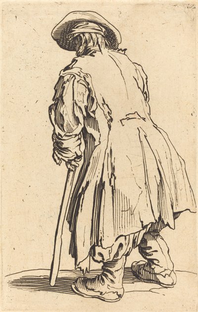 Velho mendigo com uma muleta, c.1622 de Jacques Callot