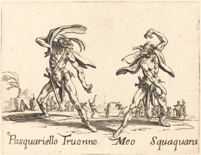 Pasquariello Truonno e Meo Squaquara de Jacques Callot