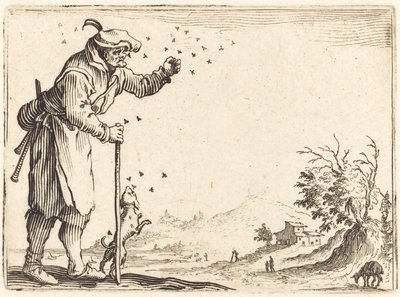 Camponês atacado por abelhas de Jacques Callot