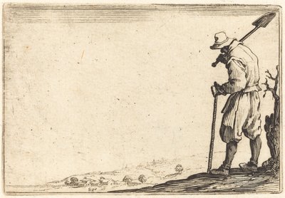 Camponês com pá no ombro de Jacques Callot