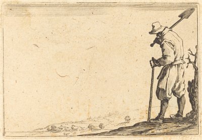 Camponês com pá no ombro de Jacques Callot