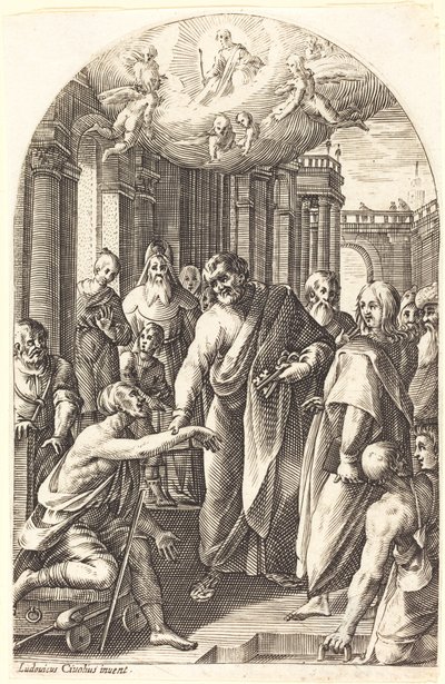 Pedro e João curando o coxo de Jacques Callot
