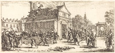 Pilhagem de um mosteiro, c. 1633. de Jacques Callot