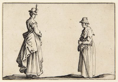 Perfis de duas mulheres de Jacques Callot