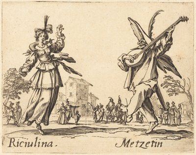Riciulina e Metzetin, c. 1622. de Jacques Callot