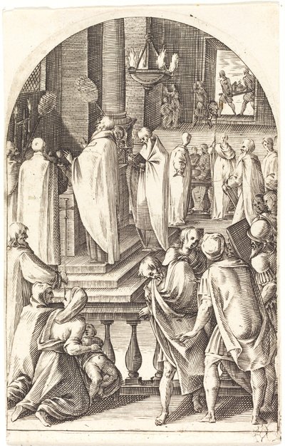 São Basílio Celebrando a Missa, 16081611. de Jacques Callot