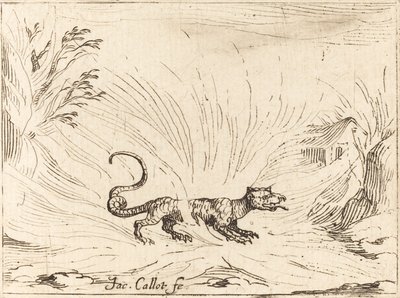 Salamandra cercada por chamas de Jacques Callot
