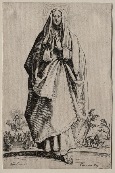 Santos da Virgem Maria do Salvador Ícones/Les Grands Apôtres (Os Grandes Apóstolos): La Sainte Vierge (A Santa Virgem) de Jacques Callot