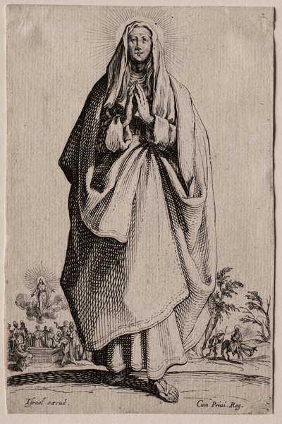 Santos da Virgem Maria do Salvador Ícones/Les Grands Apôtres (Os Grandes Apóstolos): La Sainte Vierge (A Santa Virgem) de Jacques Callot