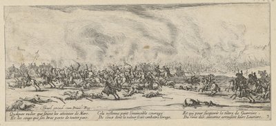Batalha, folha 3 da série «Horrores da Guerra» de Jacques Callot