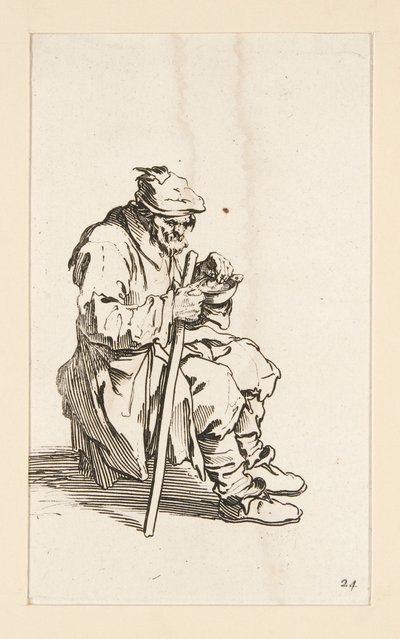 Mendigo sentado, comendo, from The Beggars de Jacques Callot