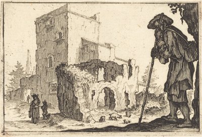 Pastor e ruínas de Jacques Callot