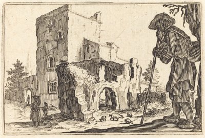 Pastor e Ruínas, c. 1622. de Jacques Callot