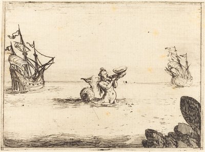 Sirene entre dois navios de Jacques Callot