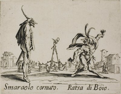 Horned Smaraolo - Ratsa di Boio, prato 4 de Balli di Sfessania de Jacques Callot