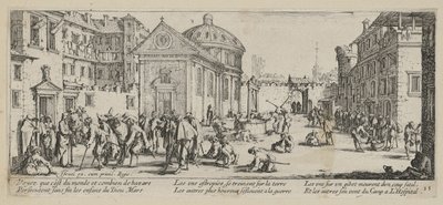 Hospital, prancha 15 da série «Misérias da Guerra» de Jacques Callot