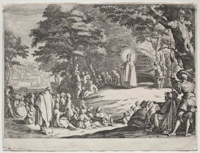 St. Amo pregando em uma floresta de Jacques Callot