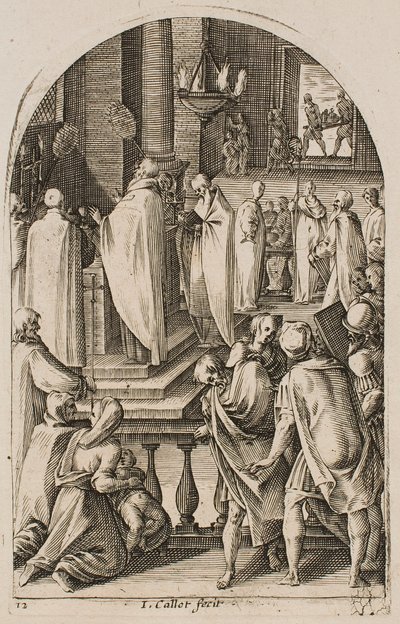 São Basílio celebrando o sacrifício da missa, da série «Imagens de Roma» de Jacques Callot