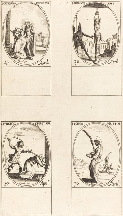 Santa Catarina de Siena; São Mariana; São Eutrópio; Santa Sofia de Jacques Callot