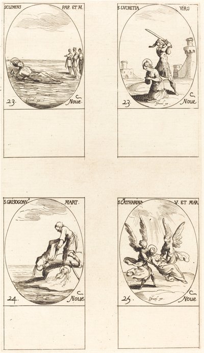 São Clemente; Santa Lucrécia; São Crisógono; Santa Catarina de Jacques Callot