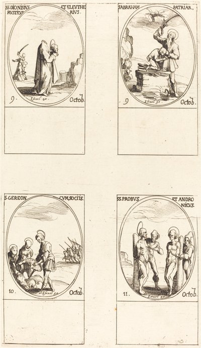St. Dionísio, Rústico e Eleutério St. Abraão; St. Gereon & Companheiros; Sts. Pró de Jacques Callot