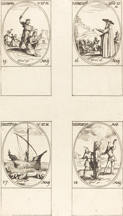 St Dimpna, S. Peregrino Restaurado Dióscoro de Jacques Callot