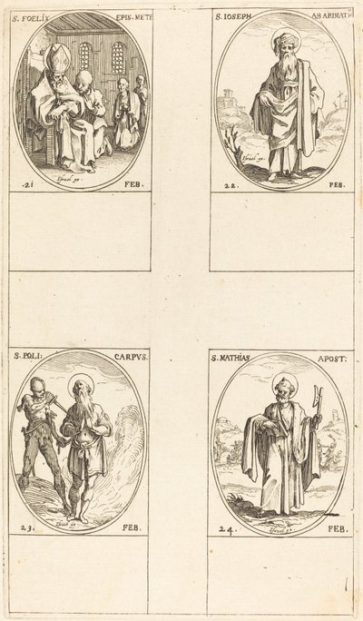 São Félix; São José de Arimatéia; São Policarpo; São Matias, Apóstolo de Jacques Callot