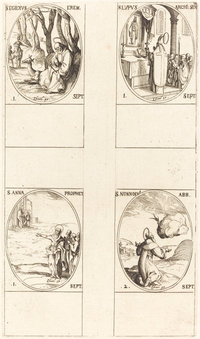 São Giles; São Lúpus; Santa Ana; São Nonnosus de Jacques Callot