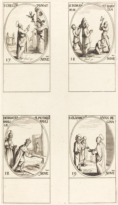 São Gregório; Sts. Romano & Barula; Dedicação das Basílicas de SS. Pedro & Paulo; de Jacques Callot