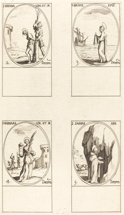 St Irene & Companheiros; St cristão Sts. Ananias, Azarias, & Misael; St Floriano e de Jacques Callot