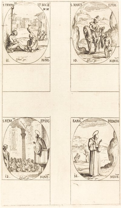 São Martinho, São Trifão e Companheiros, São Renato, São Didaco. de Jacques Callot