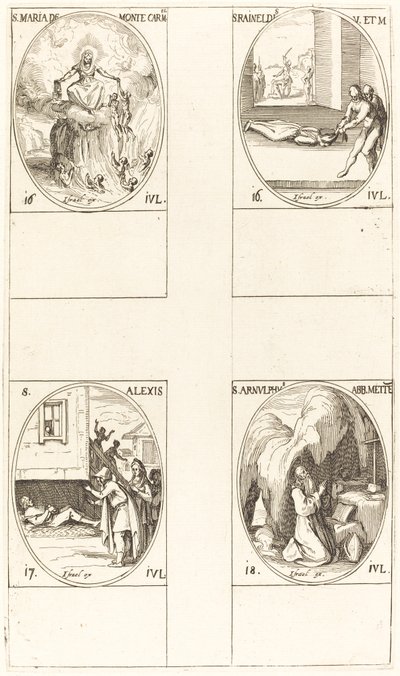 Santa Maria do Monte Carmelo; São Raineldis; Santo Aleixo; São Arnaldo de Metz de Jacques Callot