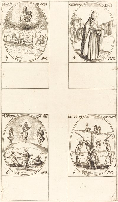 Santa Maria das Neves; São Memius, Bispo; A Transfiguração; Sts. Justo e Pastor de Jacques Callot