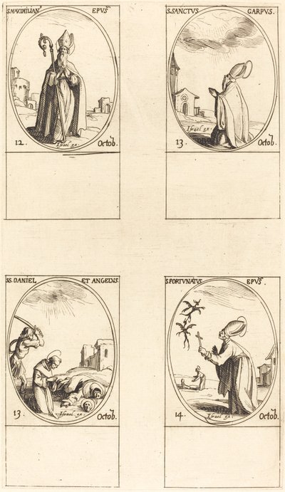 São Maximiliano; São Carpo; São Daniel e Ângelus; São Fortunato de Jacques Callot