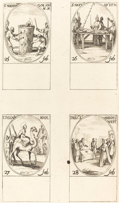 São Nicéforo; São Nestor; São Julião; Tradução de Santo Agostinho de Jacques Callot
