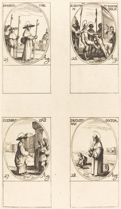 Santa Patricia, Santos Secundus e Alexandre, Santo Cesário, Santo Agostinho. de Jacques Callot