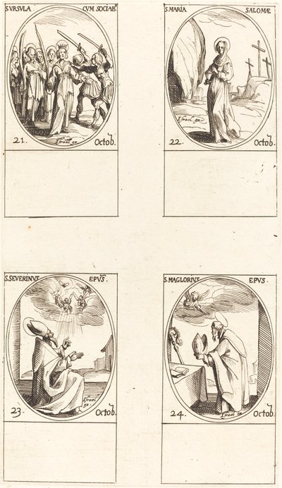 Santa Úrsula e Companheiras; Santa Maria Salomé; São Severino; São Maglorius de Jacques Callot