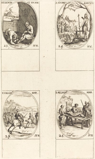 São Zenão e Companheiros; São João Batista; São Galicano; São Pelágio de Jacques Callot