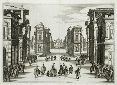 Cenário para «Il Solimano», ato IV de Jacques Callot