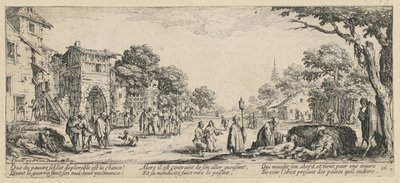 Mortos à beira da estrada, folha 16 da série «Os horrores da guerra» de Jacques Callot
