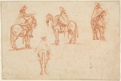 Estudo de quatro cavaleiros de Jacques Callot